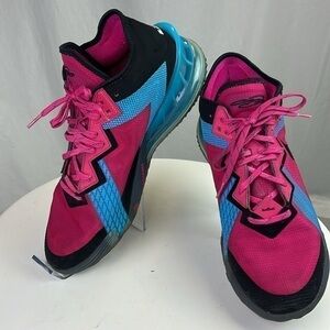 Nike LeBron 18 Low Fireberry Blue Fury Pure Platinum Black CV7562-600